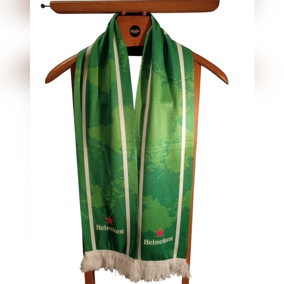 Heineken Beer Scarf Green/red/white Approx. 60 by 7 inches. Memorabilia Unisex - Picture 3 of 6